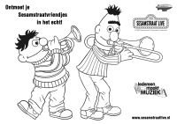 A coloring page of sesame street